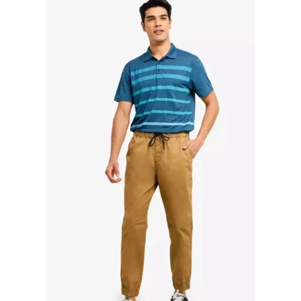 OLD NAVY Men's M Modern Jogger Pants Built-In‎ Flex Khaki Drawstring